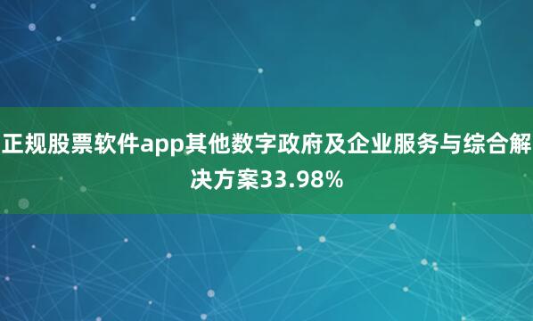 正规股票软件app其他数字政府及企业服务与综合解决方案33.98%